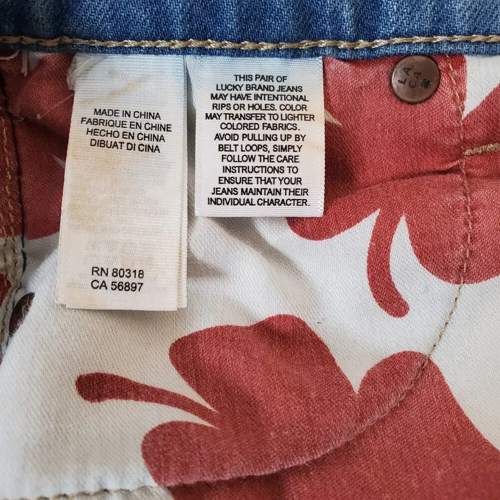 Lucky Brand Denim Jean Womens High Pencil Skirt Size 2/ 26 Light Wash Raw Hem